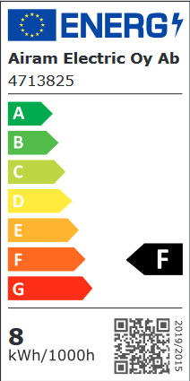 Energiatehokkuusmerkintä LED-G23, 7.2W, 670/720lm, ⌀32x227.5mm, Airam
